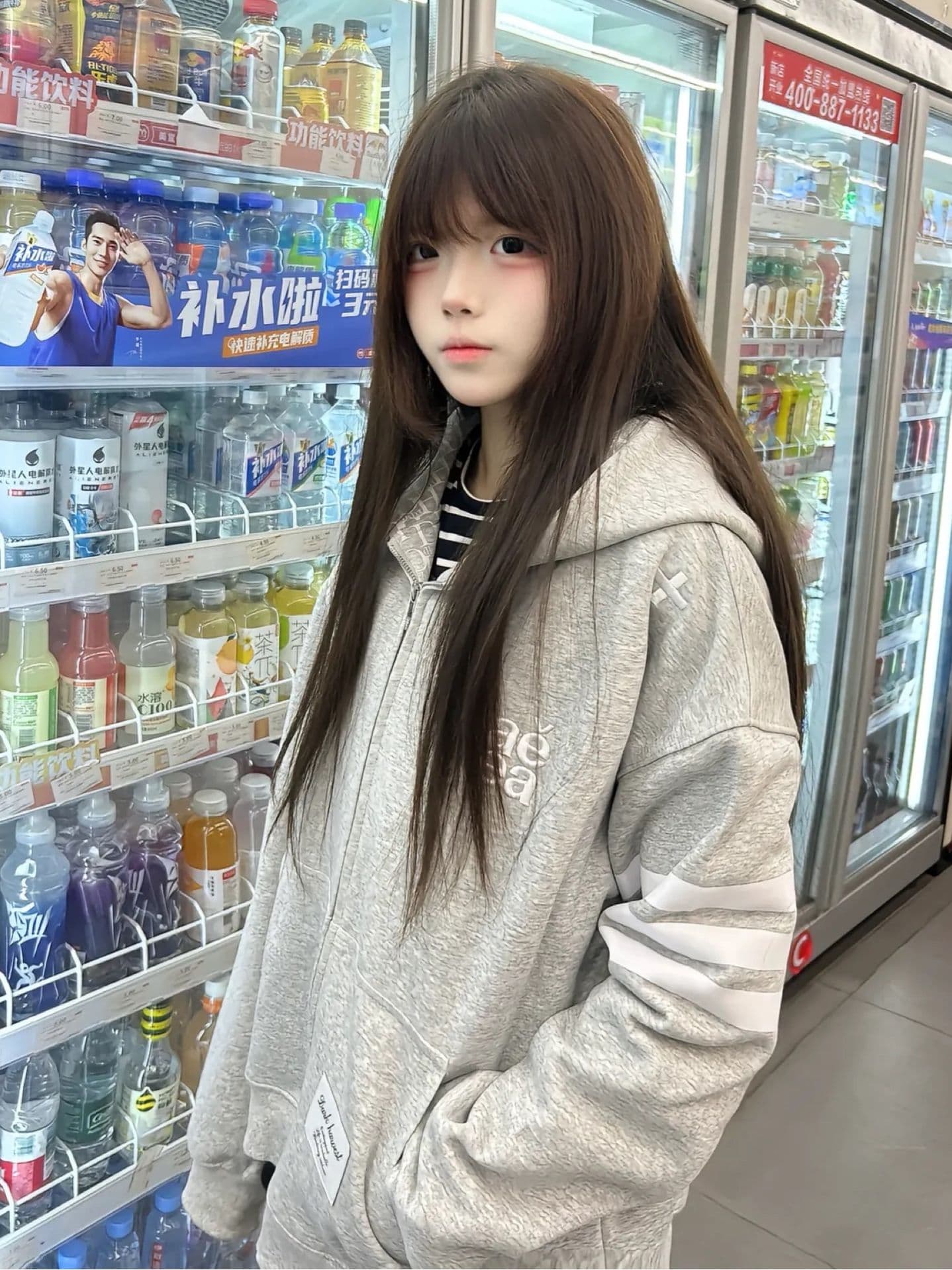 얇은 스타일 전후 자수 원본 천 인사이드 펌프 순수한 Mianhua 면 복합 후드티 여성 한국 스타일 조수 브랜드 재킷 이미지 4