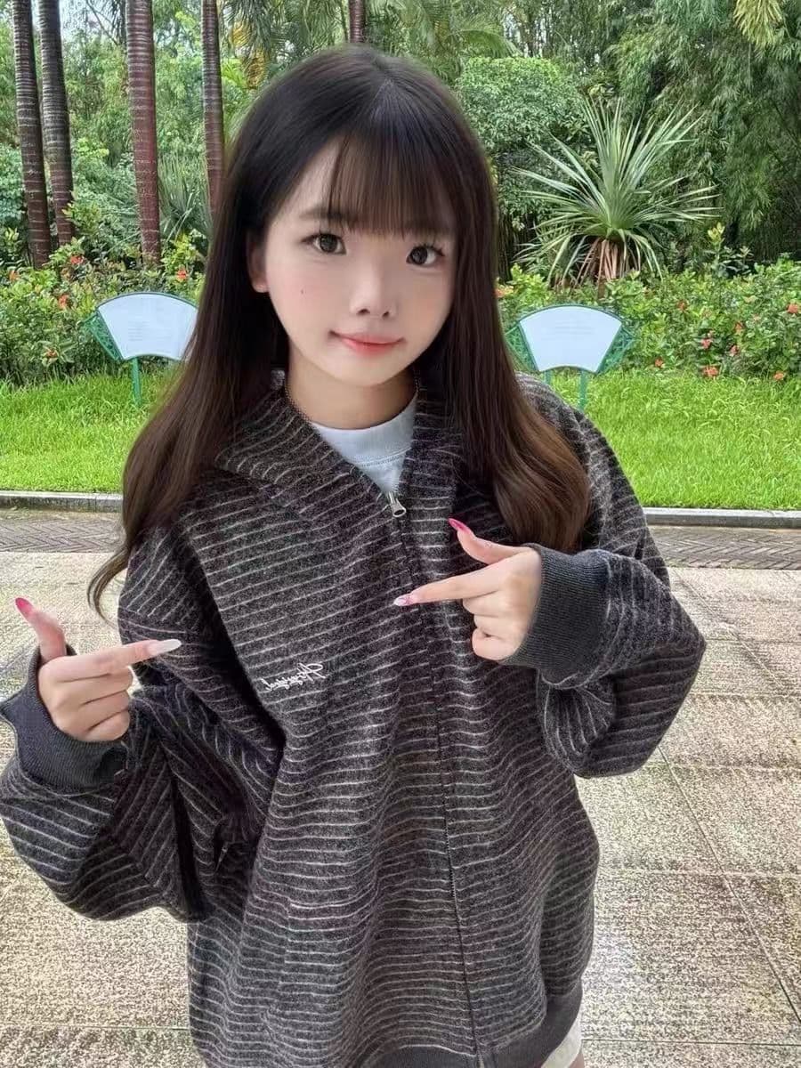 얇은 스타일 전후 자수 원본 천 인사이드 펌프 순수한 Mianhua 면 복합 후드티 여성 한국 스타일 조수 브랜드 재킷 상세 이미지 2