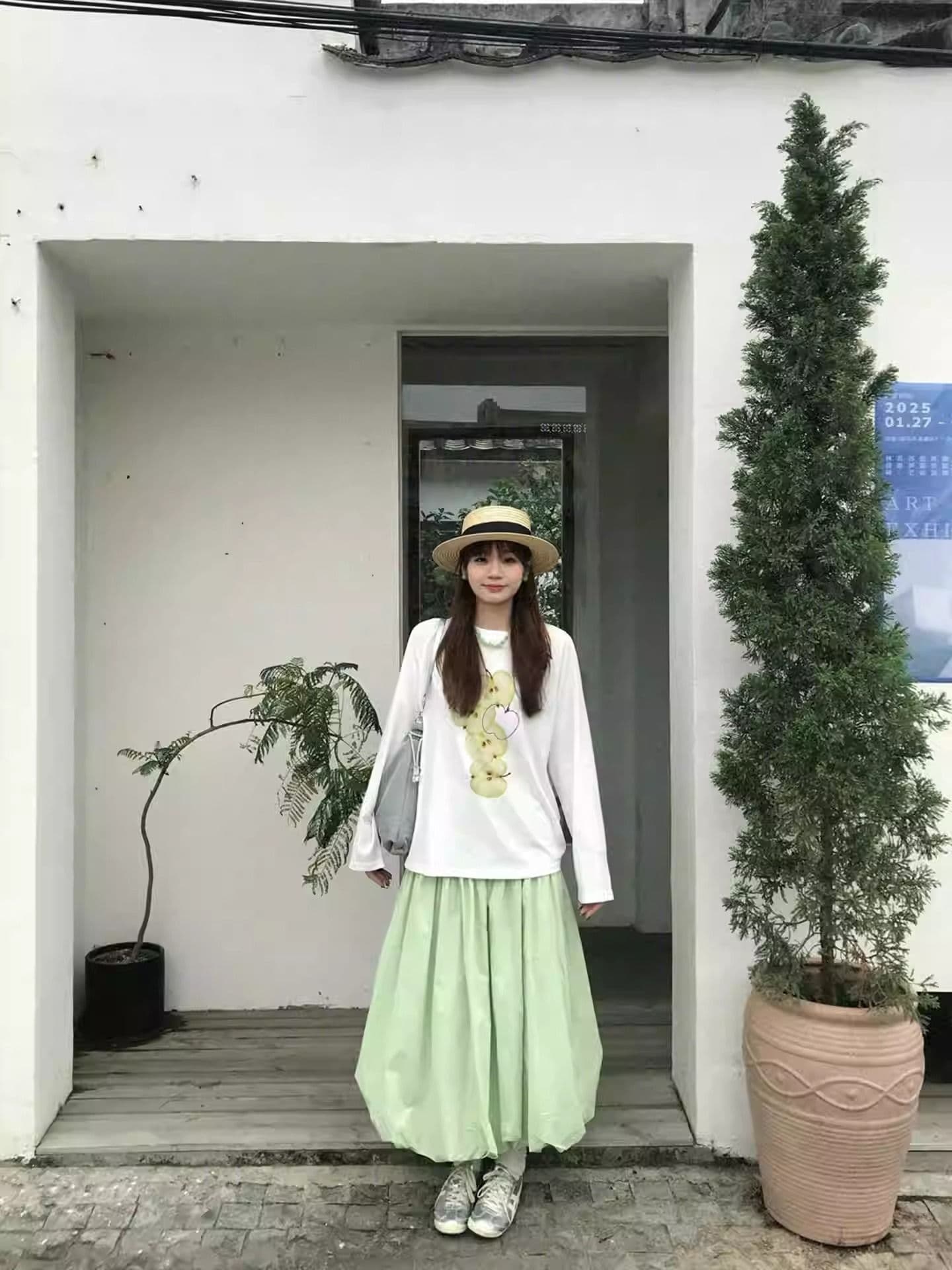 경관 그림 21 순면 210 그램 면 2026 한국 스타일 가을 의상 긴팔 티셔츠 여성 루즈핏 맨위 프린트 상세 이미지 7