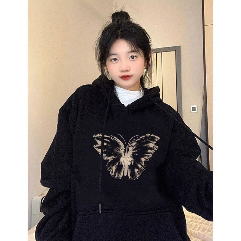 경관 그림 정가 모방 Mianhua 면 복합 얇은 스타일 310g 털이 있는 400g 후드 티 스웨터 여성 가을 겨울 재킷 상세 이미지 2