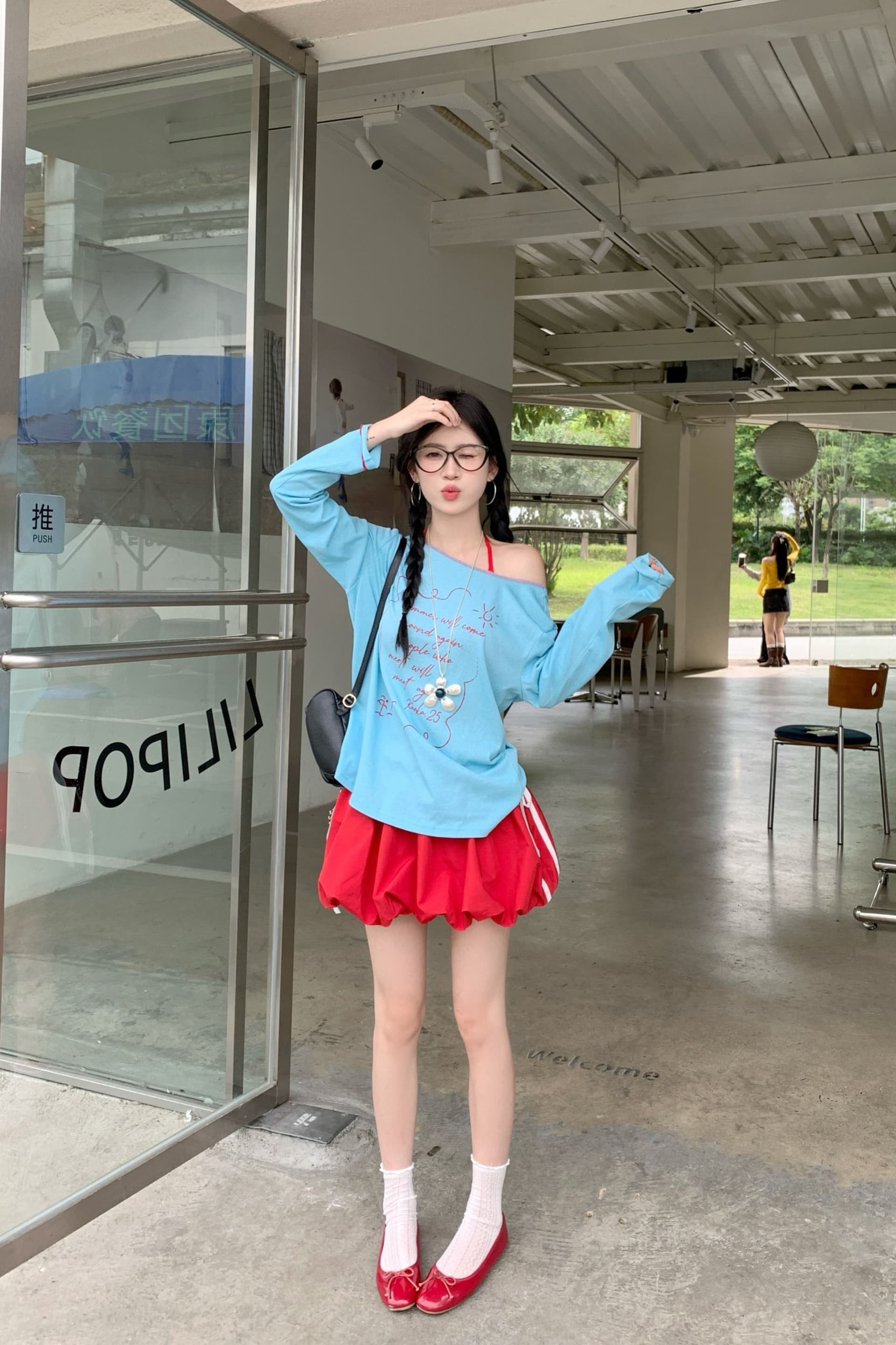 리넨 면화 한국 스타일 새로운 벨트 가슴 패드 휴가 바람 세트 비스듬한 어깨 긴팔 티셔츠 인사이드 가져 가라. 행침 목 캐미솔 이미지 6
