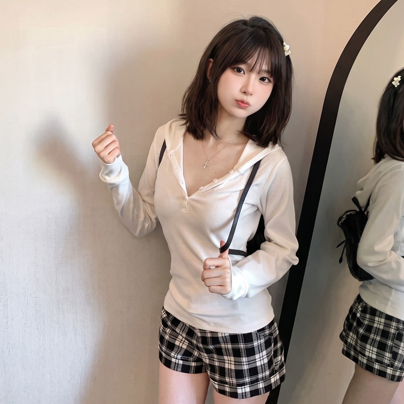 기초 다용도 후드 긴팔 티셔츠 여성 이른 가을 새로운 한국 스타일 미니멀리즘 바람 캐주얼 허리 수축 슬림해 보이는 품격 맨위 상세 이미지 2