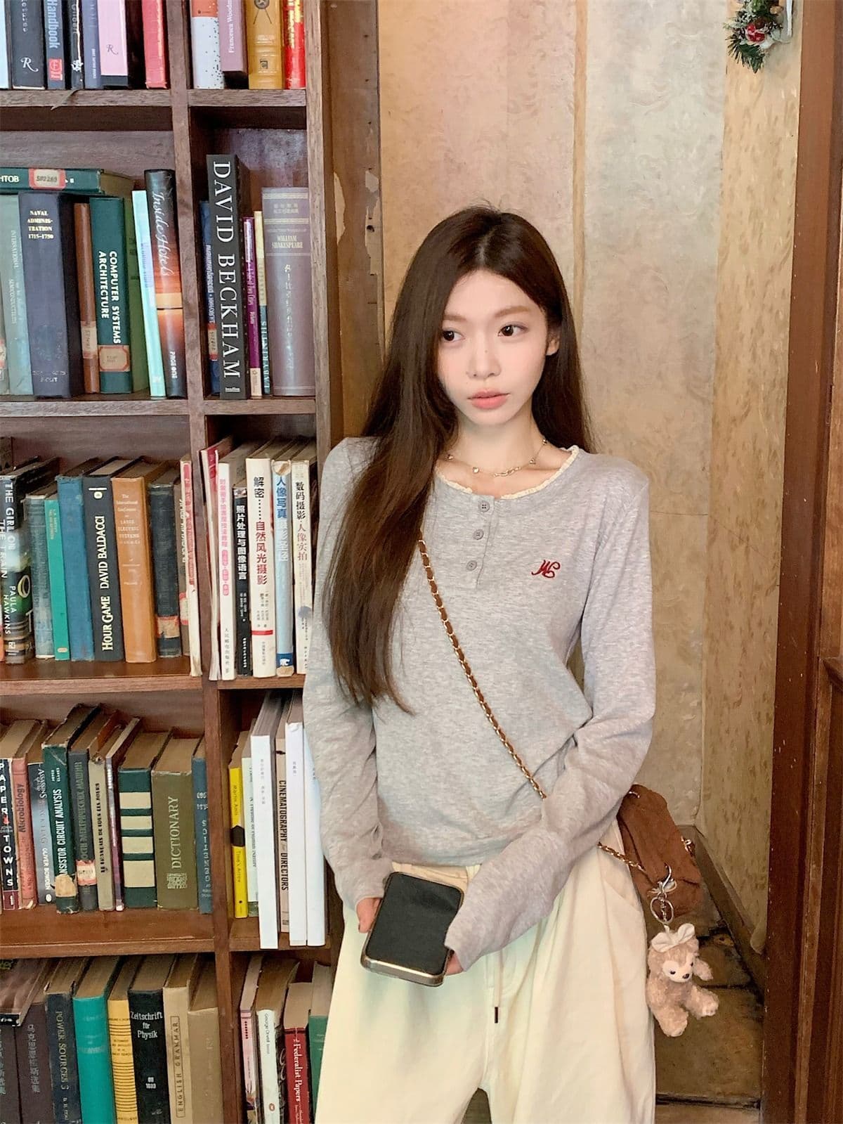 리브 De 플러시 280 그램 원본 것 핫걸 레이스 라운드 넥 긴팔 티셔츠 여성 가을 기본 셔츠 인사이드 가져 가라. 상세 이미지 14