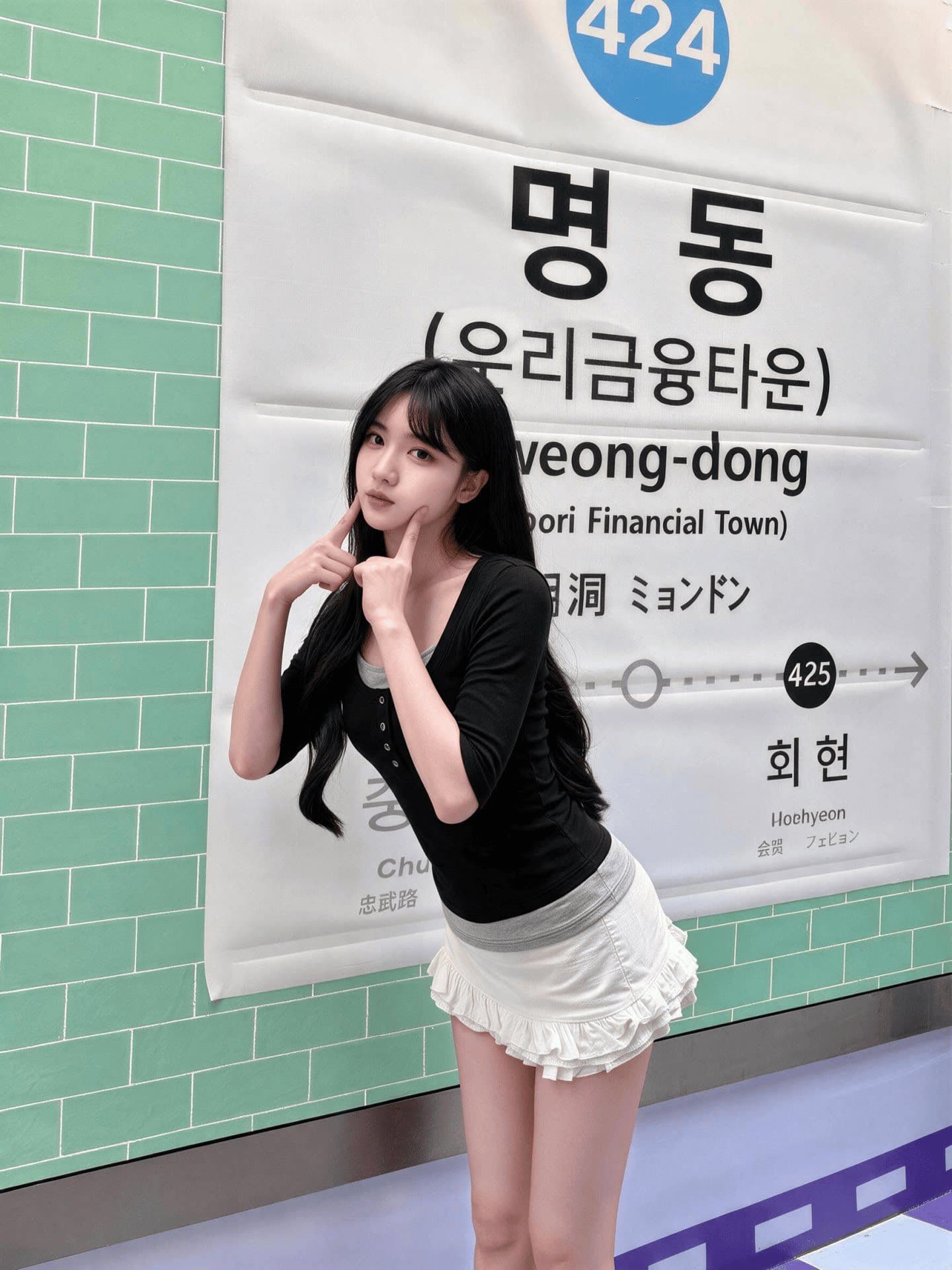 한 부서 핫걸 화이트 도트 무늬 스트랩 긴팔 티셔츠 여성 가을 레이스 치마 스택 착용 기본 셔츠 맨위 상세 이미지 7