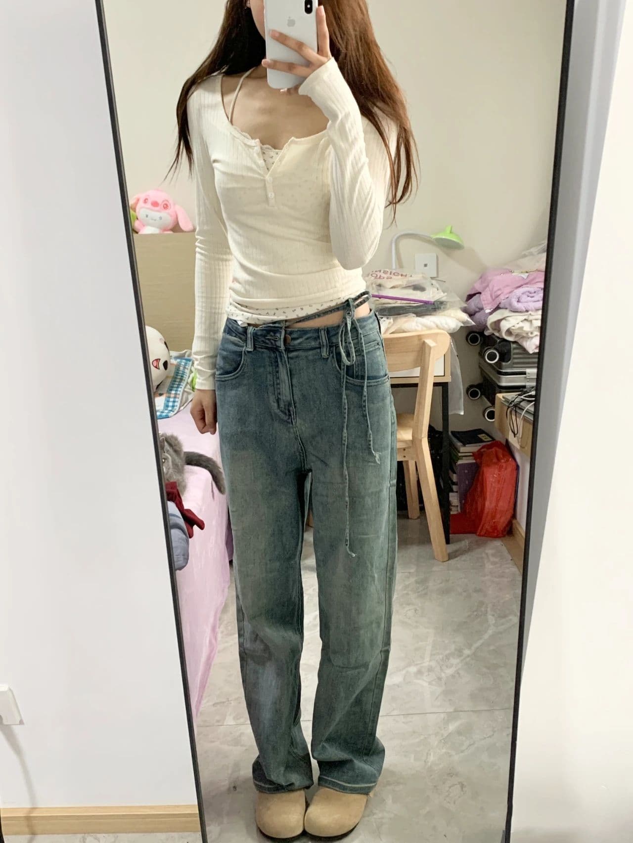 원본 원단 2026 새로운 꽃무늬 페이크 레이어드 핫걸 맨위 여성 외국 가스 몸매 가꾸기 기본 셔츠 긴팔 티셔츠 상세 이미지 8
