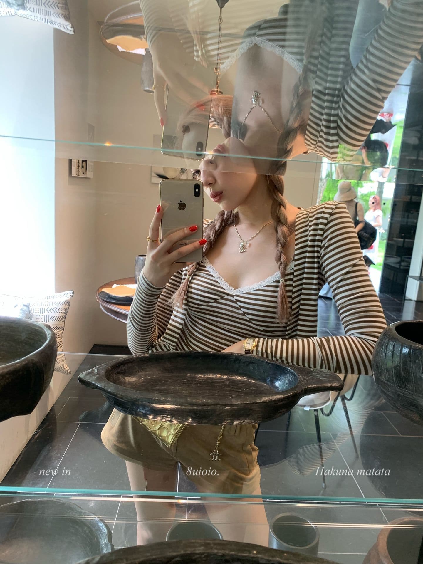 주간 실크 스트라이프 이른 가을 한 부서 캐미솔 오픈 가디건 두 조각 여성 세트 가을 핫걸 긴팔 쇼트 스타일 맨위 세트 상세 이미지 18