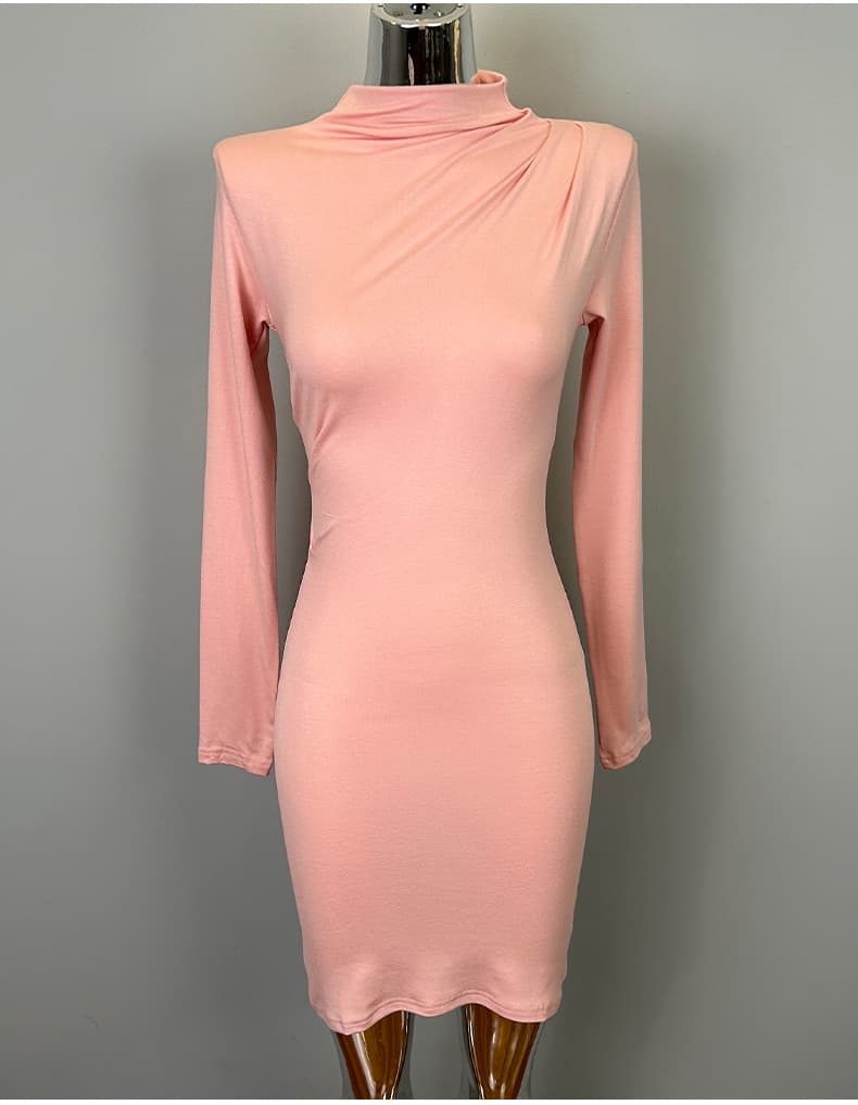 한국 동대문 신제품 섹시함 디스플레이 몸 품격 터틀넥 주름 타이트 스커트 드레스 se 상세 이미지 24