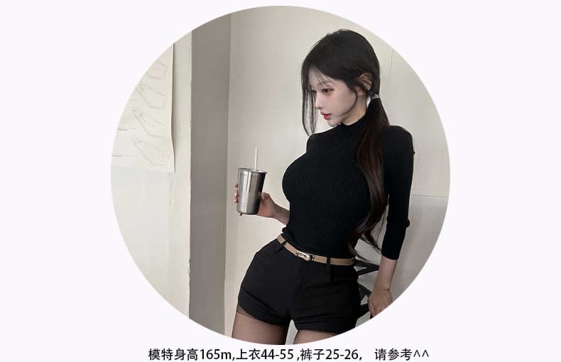 한국 동대문 신제품 가을 겨울 자이언트 잘 생긴 섹시함 순수한 욕망 반하이넥 만나는 니트 스웨터 상세 이미지 6