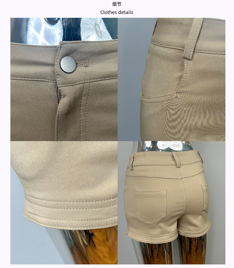 한국 동대문 신제품 순수한 욕망 바람 섹시함 핫걸 하이웨이스트 슬림해 보이는 디스플레이 다리 길이 반바지 여성 캐주얼 바지 상세 이미지 6