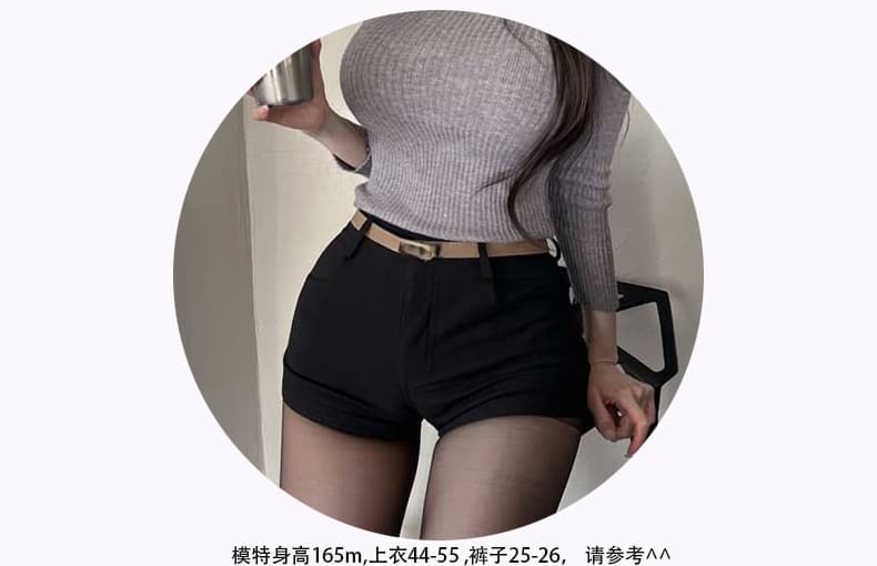 한국 동대문 신제품 순수한 욕망 바람 섹시함 핫걸 하이웨이스트 슬림해 보이는 디스플레이 다리 길이 반바지 여성 캐주얼 바지 상세 이미지 7