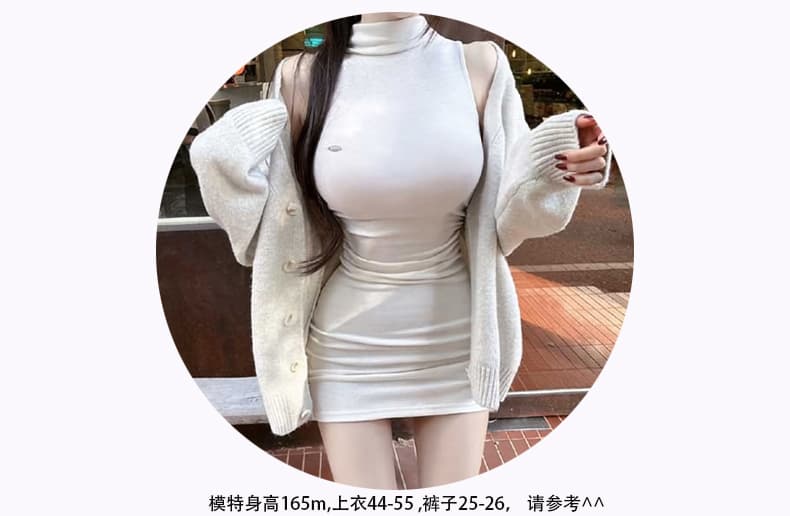 한국 동대문 신제품 순수한 욕망 고급 센스 섹시함 디스플레이 몸 반하이넥 민소매 타이트 스커트 드레스 상세 이미지 6