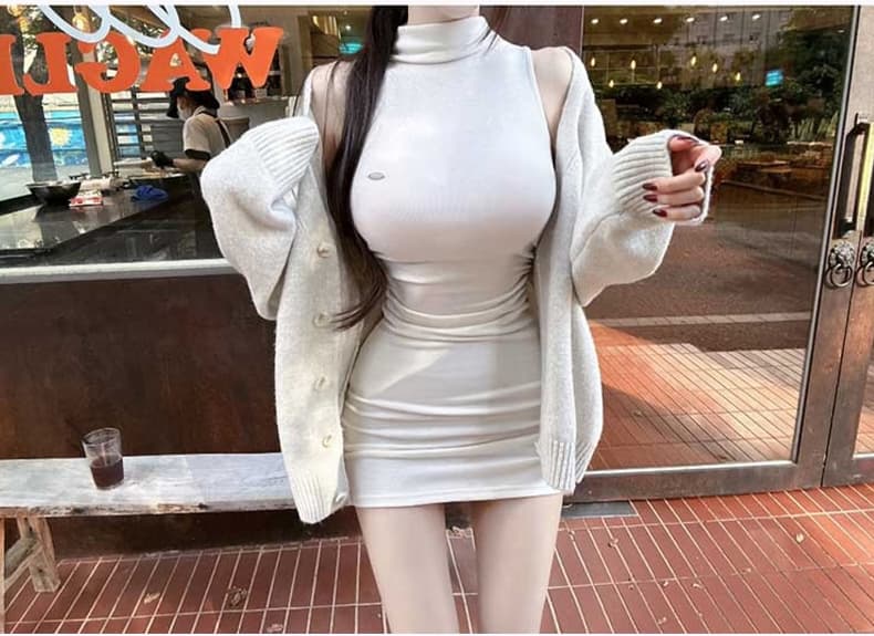 한국 동대문 신제품 미니멀리즘 느긋한 바람 슈퍼 잘 생긴 루즈핏 니트 카디건 코트 se 상세 이미지 8