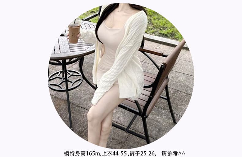 한국 동대문 신제품 귀여운 여자 친구 일상 루즈핏 단추 니트 오픈 가디건 상세 이미지 7