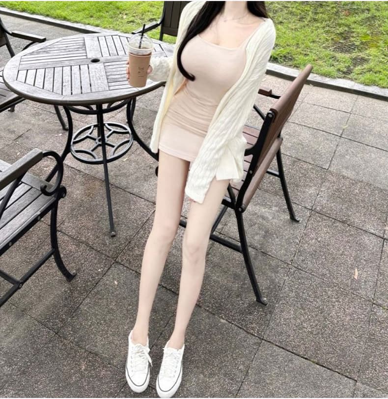 한국 동대문 신제품 귀여운 여자 친구 일상 루즈핏 단추 니트 오픈 가디건 상세 이미지 9