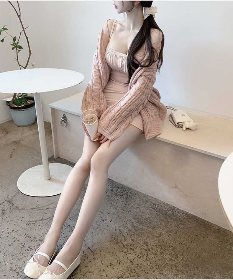 한국 동대문 신제품 섹시함 타이트 가슴 펌프 Pleat 슬립 여성 드레스 봄 가을 타이트 스커트 기본 스커트 상세 이미지 13