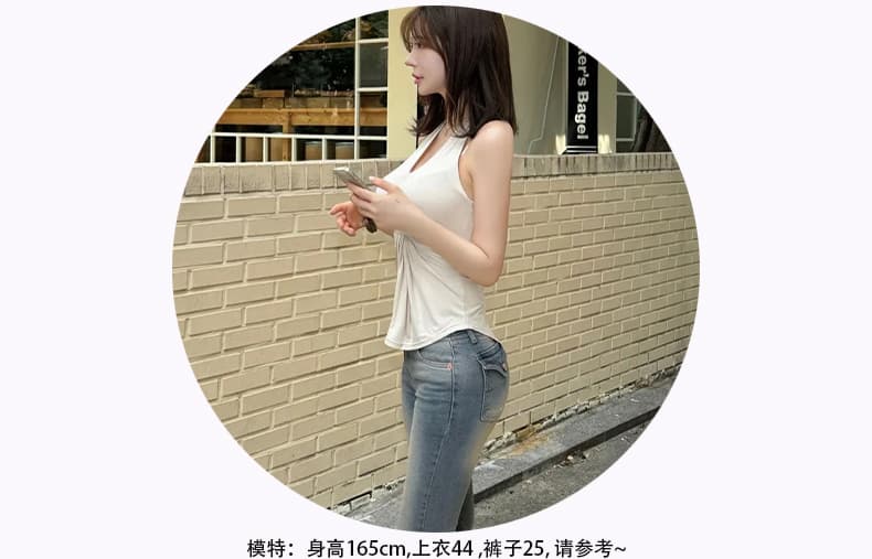 한국 동대문 신제품 자이언트 잘 생긴 ~ 중 한 부서 여성 행침 목 나사 꽃 민소매 티셔츠 맨위 상세 이미지 6