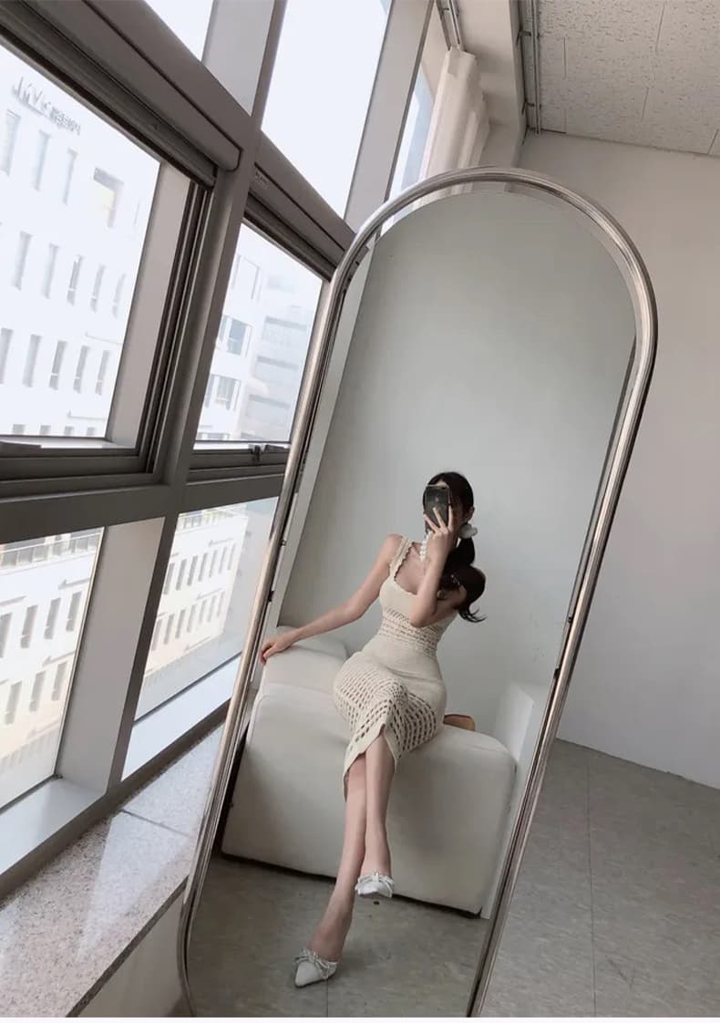 한국 동대문 신제품 섬 아름다운 자이언트 잘 생긴 ~ 중 섹시함 홀로우 아웃 여름 니트 허리 수축 드레스 상세 이미지 10