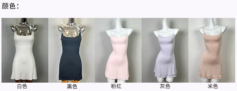 한국 동대문 신제품 순수한 욕망 프릴 섹시함 디스플레이 몸 몸매 가꾸기 허리 수축 슬립 드레스 상세 이미지 3