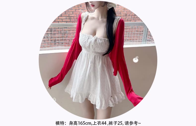 한국 동대문 신제품 순수한 욕망 바람 펌프 로프 디스플레이 가슴 프릴 인형 섹션 민소매 드레스 상세 이미지 6
