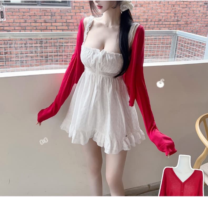 한국 동대문 신제품 순수한 욕망 바람 펌프 로프 디스플레이 가슴 프릴 인형 섹션 민소매 드레스 상세 이미지 9