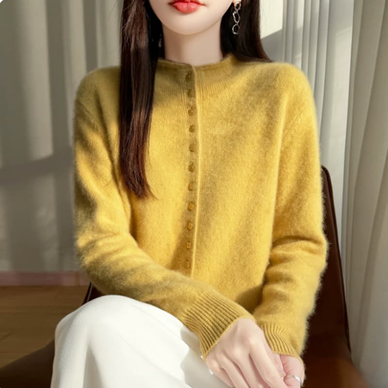 한 부서 착용 가져 가라. 가을 겨울 양모 니트 오픈 가디건 여성 기타 버클 반하이넥 스웨터 부드러운 찹쌀 다용도 맨위 이미지 4