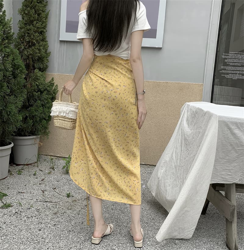 실사 보헤미안 휴가 바람 해변 드레스 자외선 차단 앞치마 하나 슬라이스 타이트 스커트 스트랩 반신 스커트 상세 이미지 3