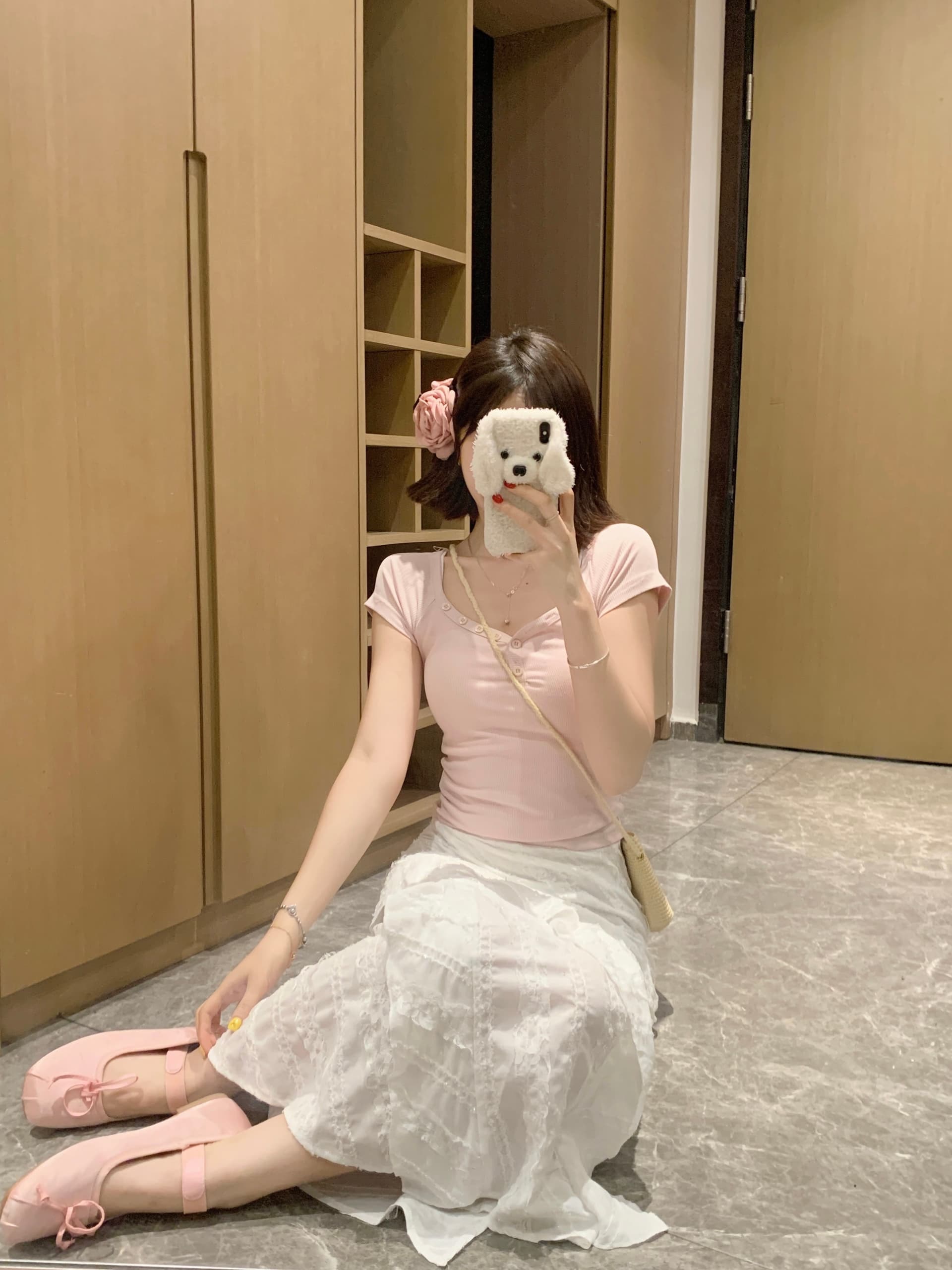 실사 빅 사이즈 여성 의류 고급 센스 불규칙 화이트 반신 스커트 레이스 조각 하이웨이스트 측면 트임 인어 꼬리 스커트 상세 이미지 9