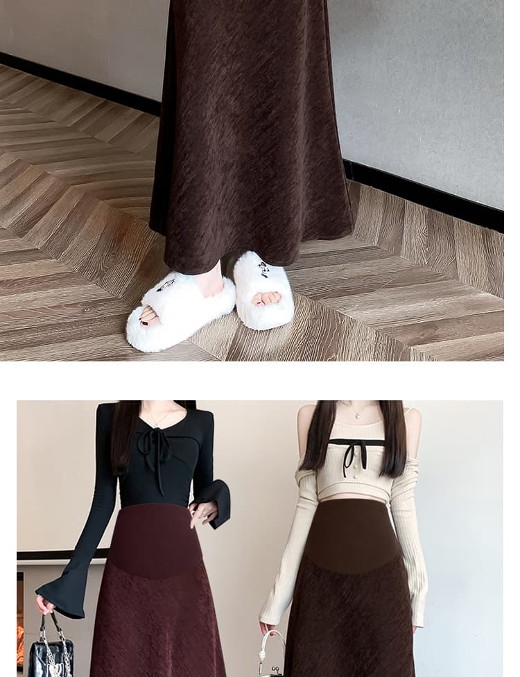 임산부 두꺼운 코듀로이 반신 스커트 가을 겨울 롱 코트 도루 센스 한 마디 큰 진자 타이트 스커트 복부 지지 인어 꼬리 롱 스커트 상세 이미지 29