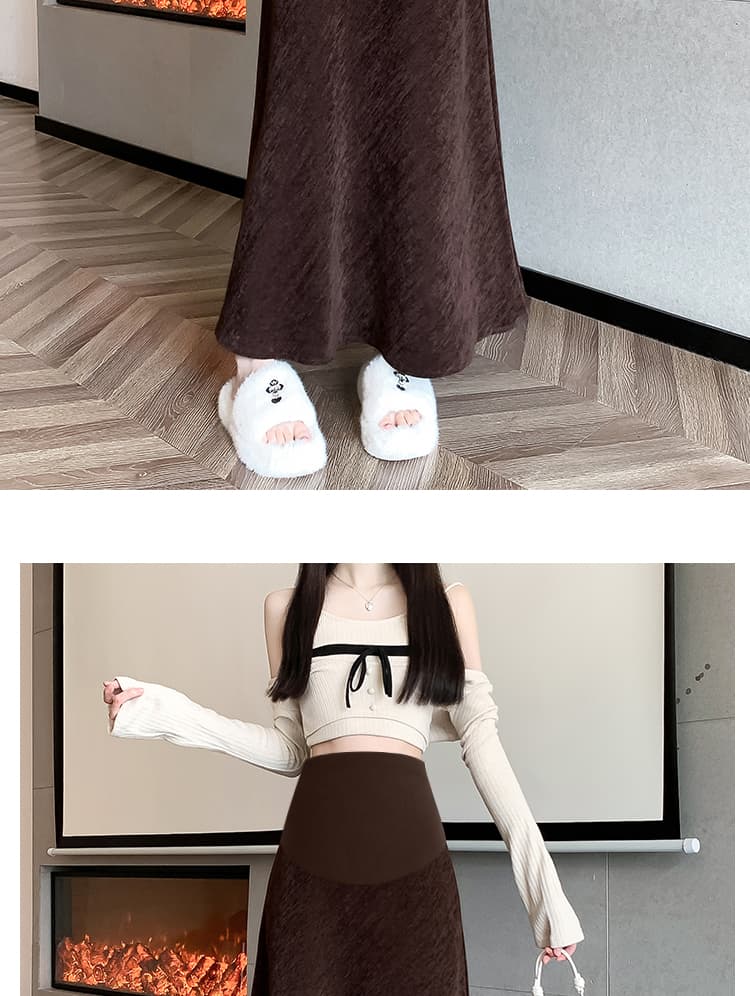 임산부 두꺼운 코듀로이 반신 스커트 가을 겨울 롱 코트 도루 센스 한 마디 큰 진자 타이트 스커트 복부 지지 인어 꼬리 롱 스커트 상세 이미지 31