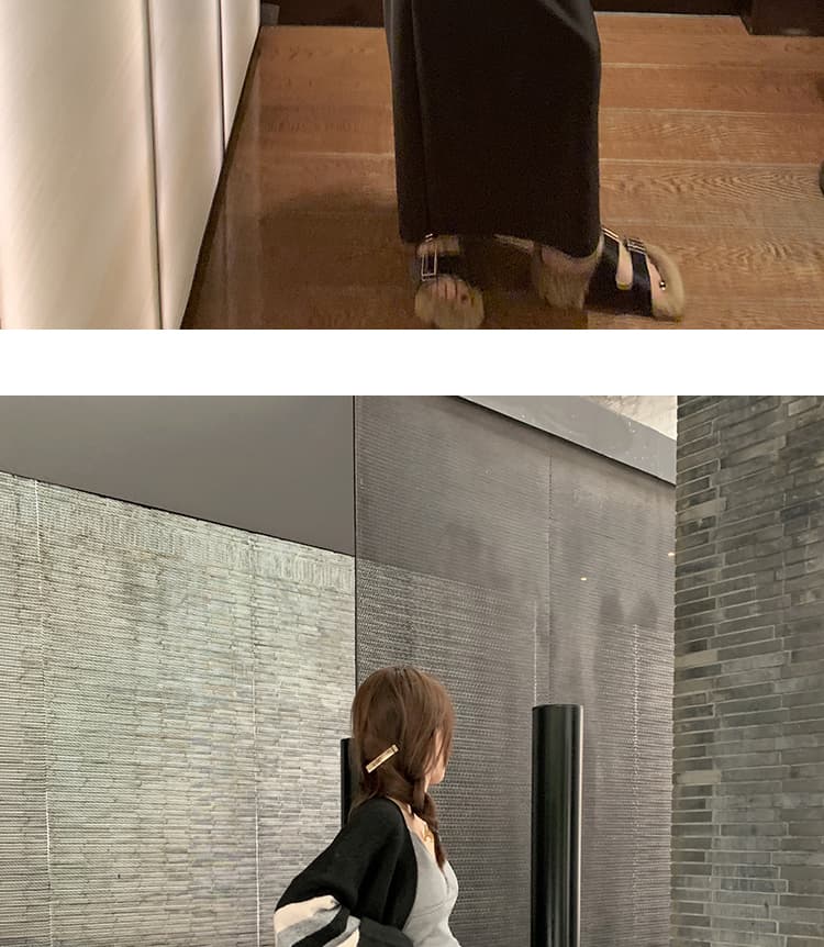 임산부 새로운 없음 복부 지지 가죽 롱 스커트 가을 겨울철 스트레이트 품격 슬림해 보이는 a 단어 다음에 트임 타이트 스커트 반신 롱 스커트 상세 이미지 24