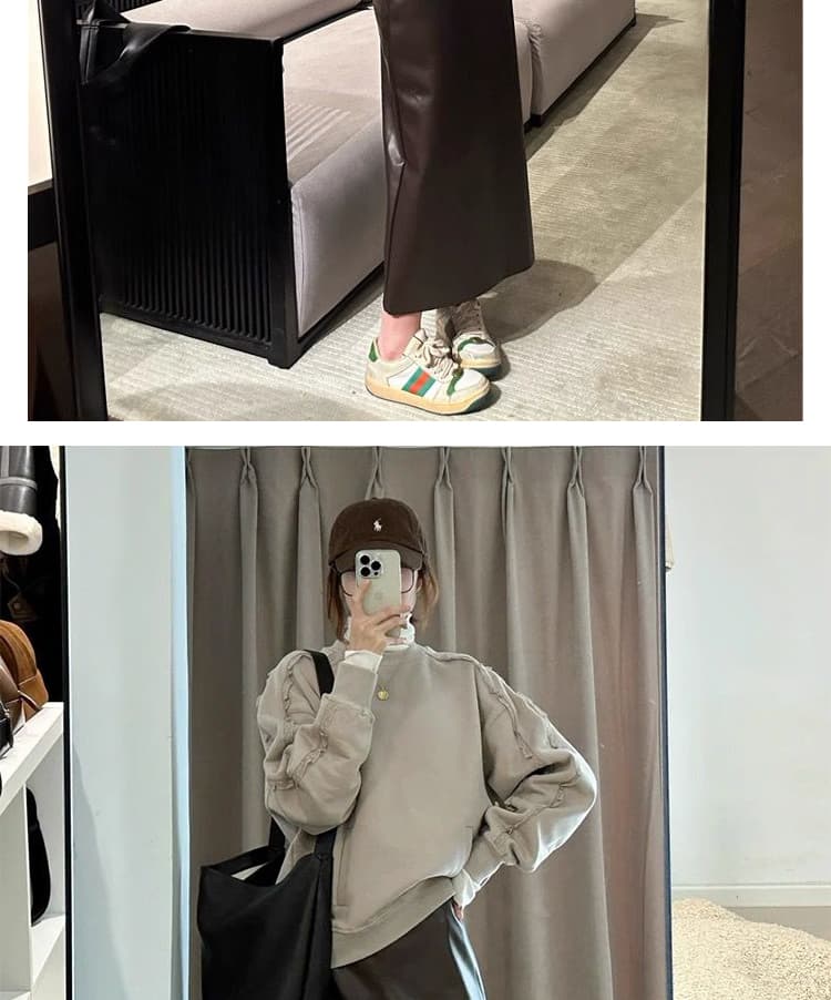 임산부 새로운 없음 복부 지지 가죽 롱 스커트 가을 겨울철 스트레이트 품격 슬림해 보이는 a 단어 다음에 트임 타이트 스커트 반신 롱 스커트 상세 이미지 46