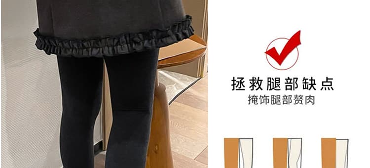 지금 임산부 가을 겨울 두꺼운 모직 없음 복부 지지 생산 전후 웨어러블 반신 스커트 한 마디 타이트 스커트 프릴 미니 스커트 상세 이미지 12