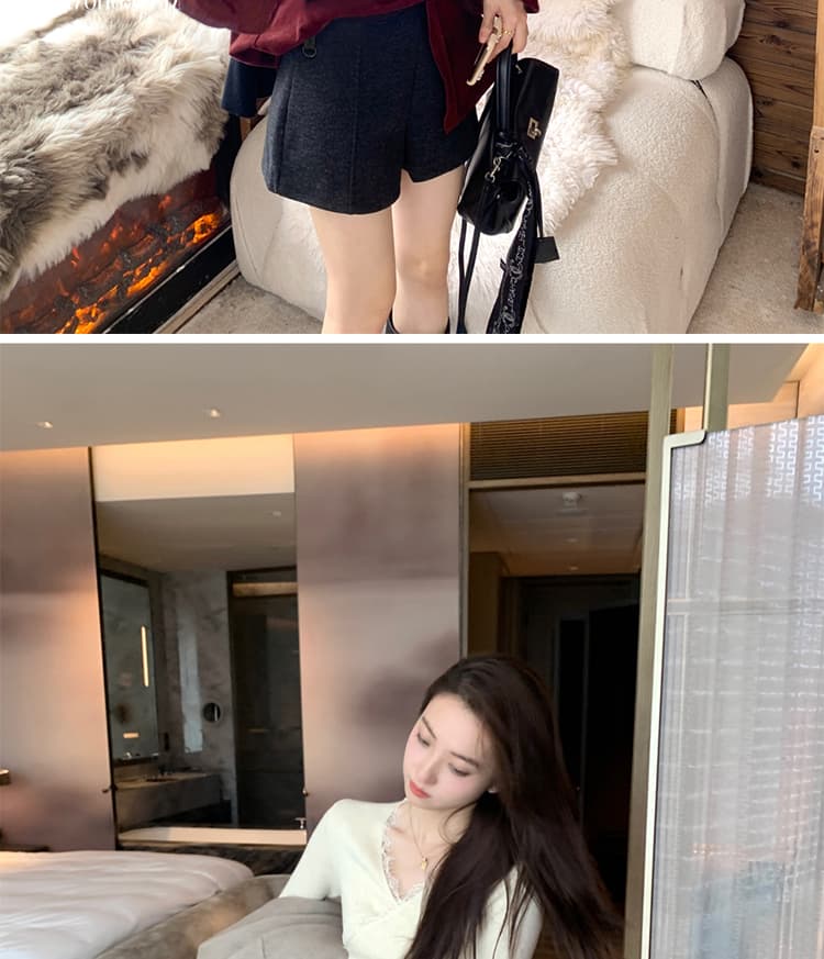 지금 임산부 가을 겨울 새로운 두꺼운 모직 스트레이트 없음 복부 지지 생산 전후 웨어러블 반바지 넓은 다리 한 마디 부츠 팬츠 상세 이미지 32