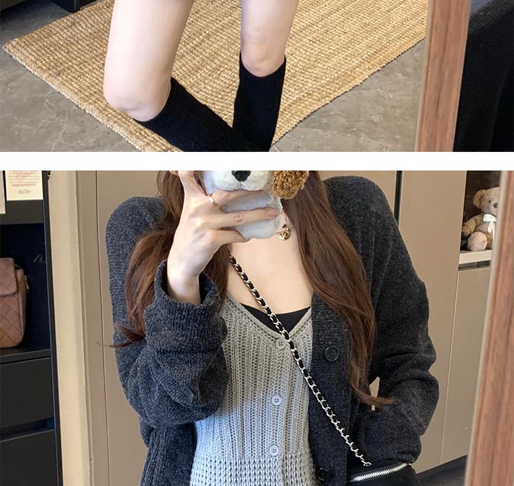 지금 그리고 임산부 느긋한 바람 프랑스식 프릴 꽈배기 니트 캐주얼 바지 여성 가을 겨울 루즈핏 슬림해 보이는 하이웨이스트 반바지 상세 이미지 37