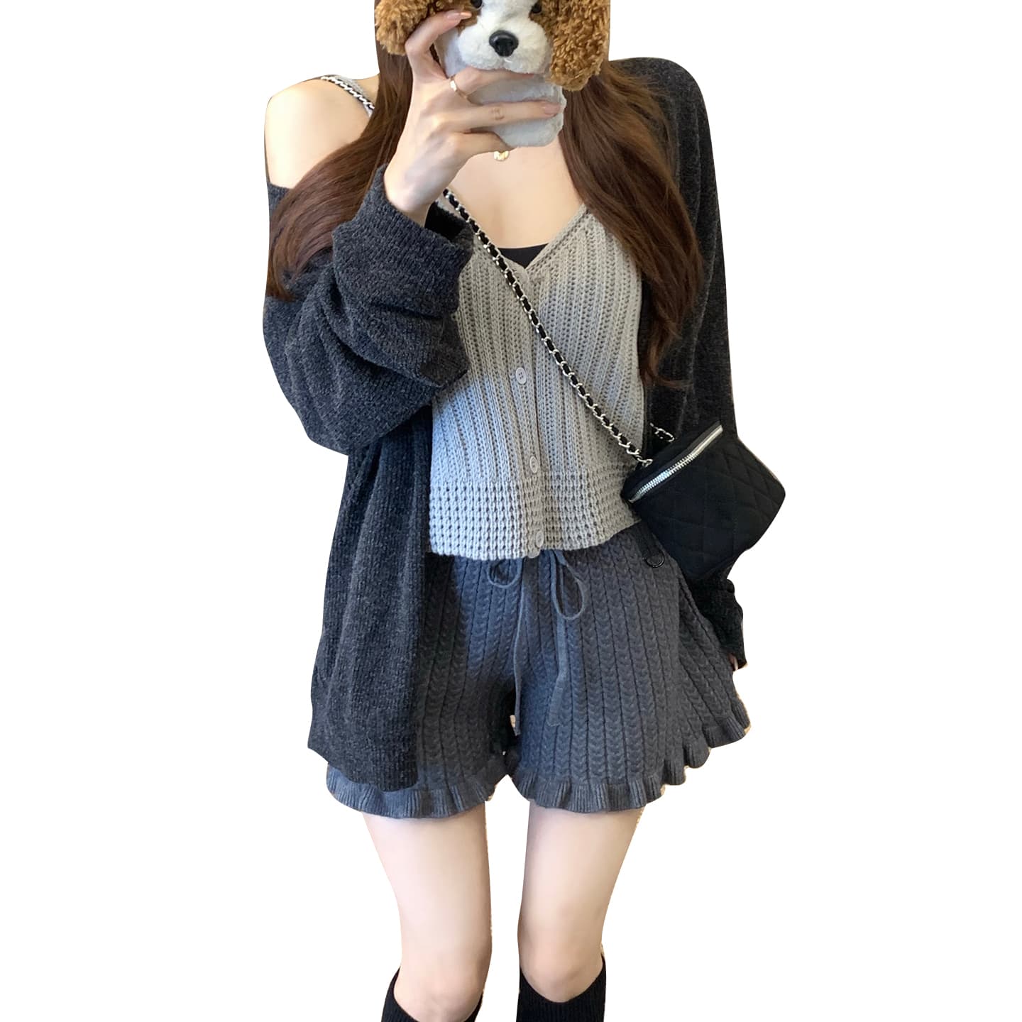 지금 임산부 패션 느긋한 바람 프랑스식 프릴 꽈배기 니트 캐주얼 바지 가을 겨울 루즈핏 없음 복부 지지 부츠 반바지 상세 이미지 50