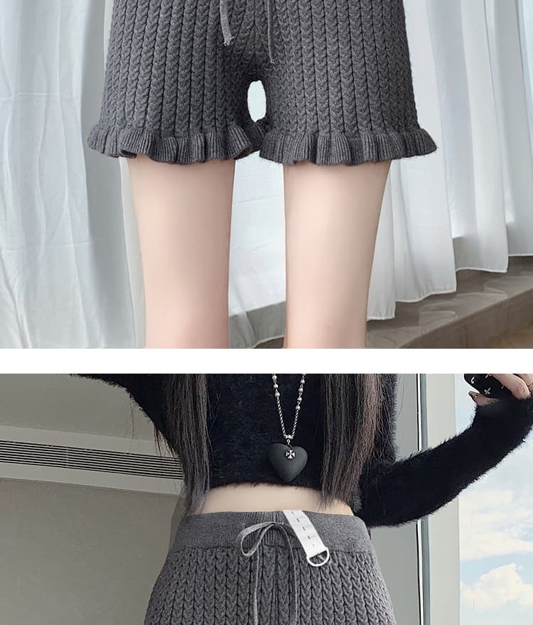 지금 임산부 봄 가을 패션 느긋한 바람 프랑스식 프릴 꽈배기 니트 캐주얼 바지 루즈핏 없음 복부 지지 부츠 반바지 상세 이미지 23