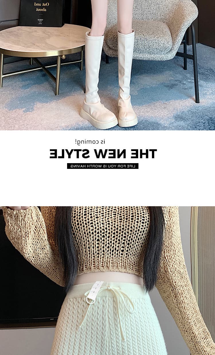 지금 임산부 봄 가을 패션 느긋한 바람 프랑스식 프릴 꽈배기 니트 캐주얼 바지 루즈핏 없음 복부 지지 부츠 반바지 상세 이미지 26