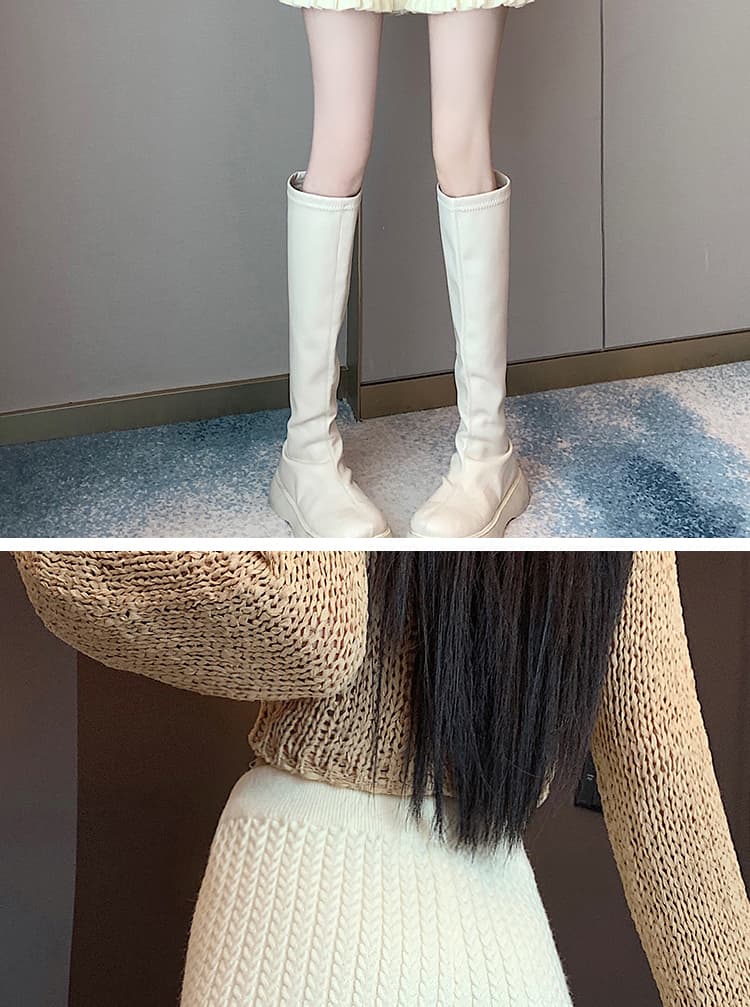 지금 임산부 봄 가을 패션 느긋한 바람 프랑스식 프릴 꽈배기 니트 캐주얼 바지 루즈핏 없음 복부 지지 부츠 반바지 상세 이미지 28