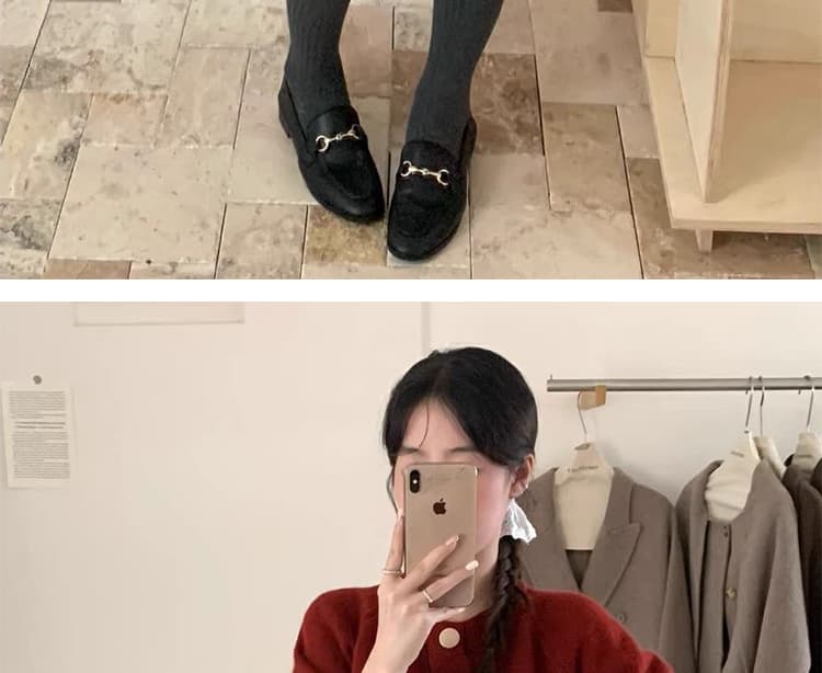 지금 임산부 가을 겨울철 두꺼운 모직 도트 무늬 레트로 연삭 털 반신 스커트 한국 스타일 타이트 스커트 한 마디 없음 복부 지지 미니 스커트 상세 이미지 16