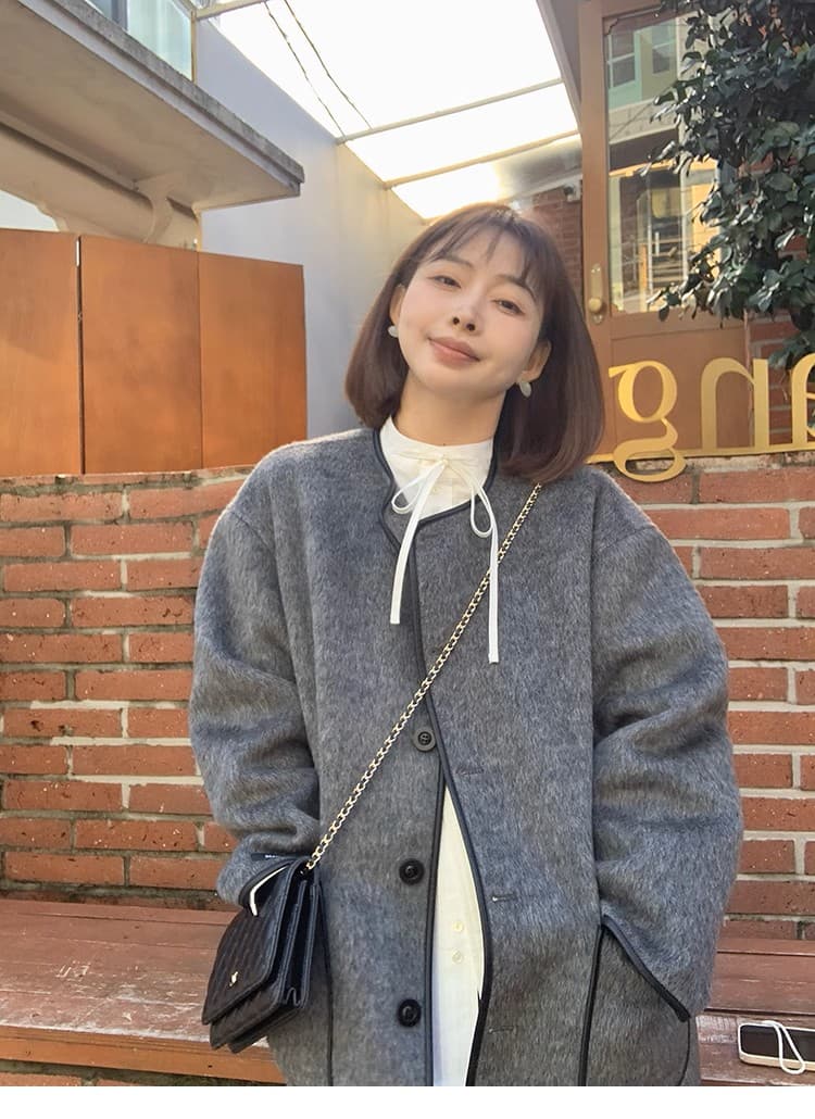 인사이드 가져 가라. 매우 잘 생긴 화이트 스탠드 칼라 레이스업 나비 매듭 셔츠 이미지 3