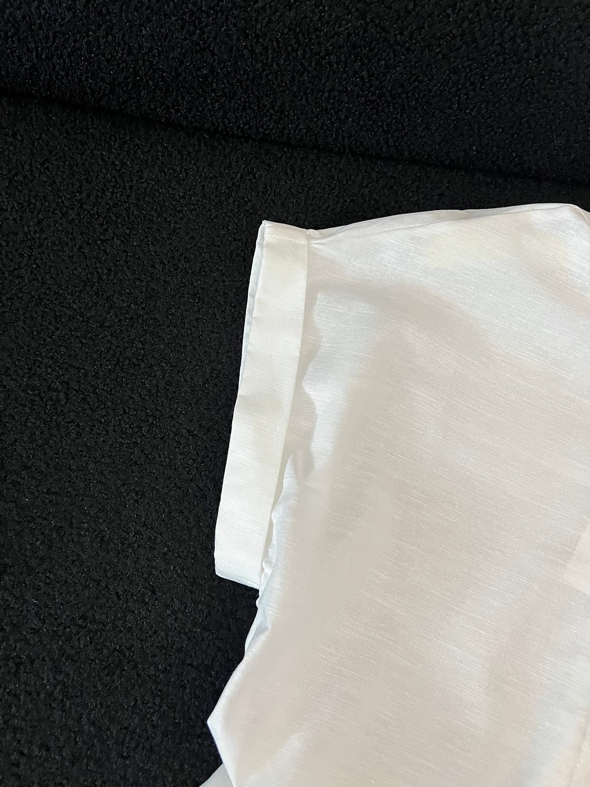 코치 비와 이슬 마 색상 반팔 여성 셔츠 여름 루즈핏 폴로 칼라 출퇴근 아마 셔츠 상세 이미지 8