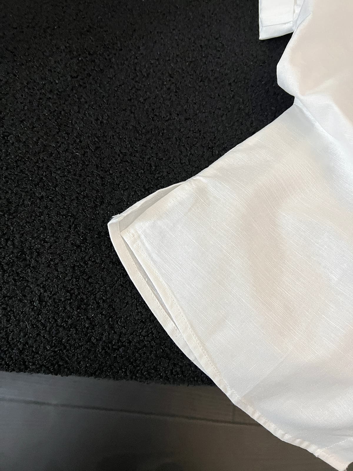 코치 비와 이슬 마 색상 반팔 여성 셔츠 여름 루즈핏 폴로 칼라 출퇴근 아마 셔츠 상세 이미지 9