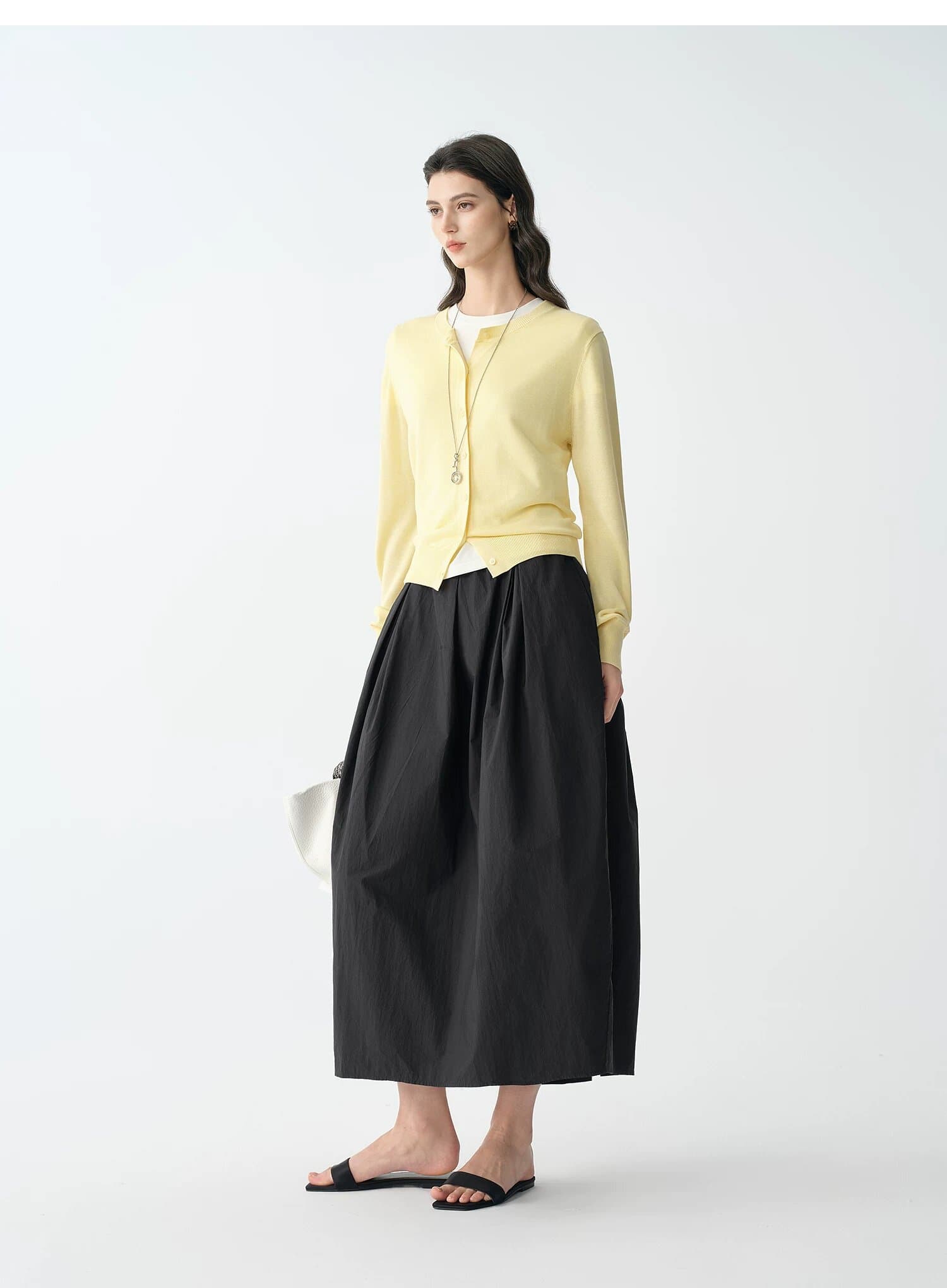 3 차원 질감 핀치 Pleat 꽃밭 반신 스커트 여성 26 여름 신제품 마이크로 주름 밴딩 주머니 꽃밭 치마 치마 이미지 2