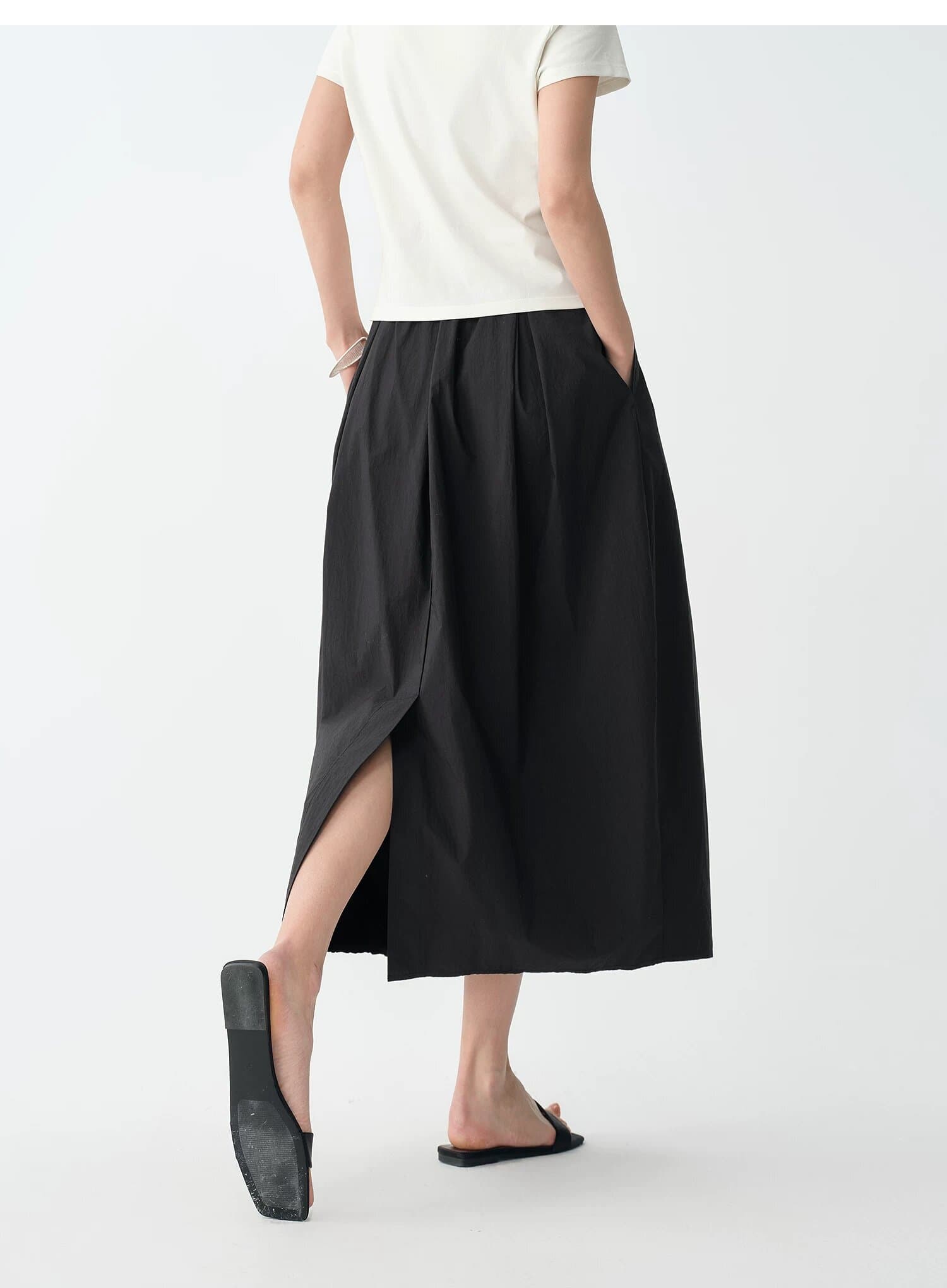 3 차원 질감 핀치 Pleat 꽃밭 반신 스커트 여성 26 여름 신제품 마이크로 주름 밴딩 주머니 꽃밭 치마 치마 이미지 4