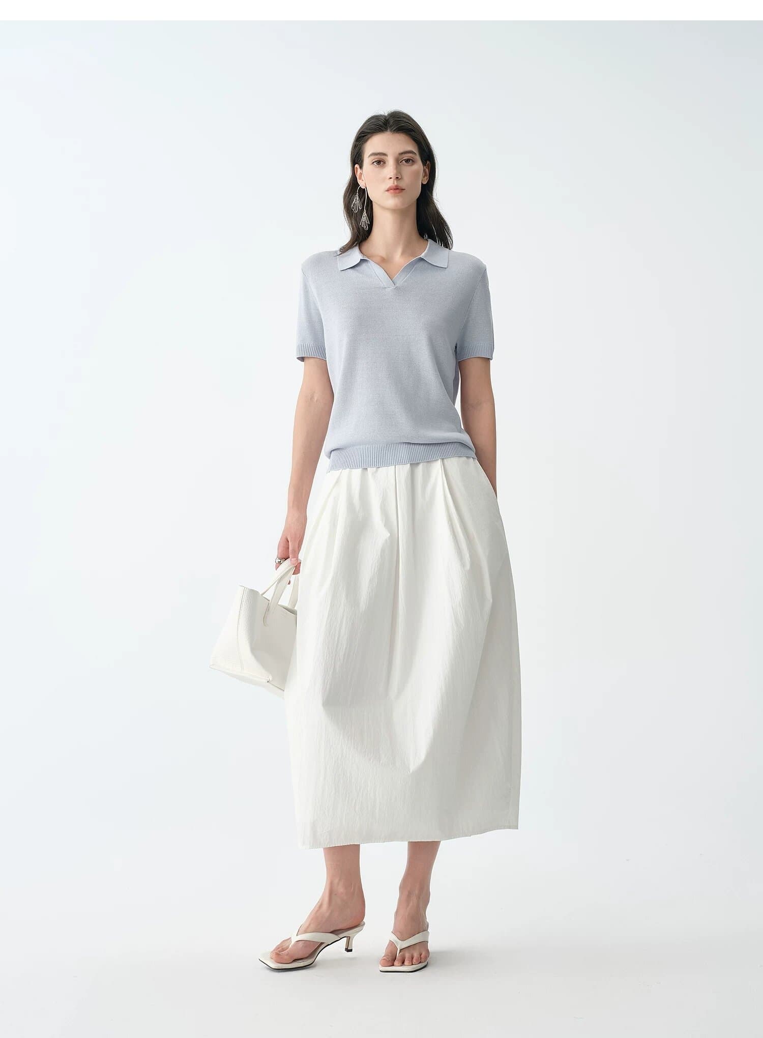3 차원 질감 핀치 Pleat 꽃밭 반신 스커트 여성 26 여름 신제품 마이크로 주름 밴딩 주머니 꽃밭 치마 치마 상세 이미지 14