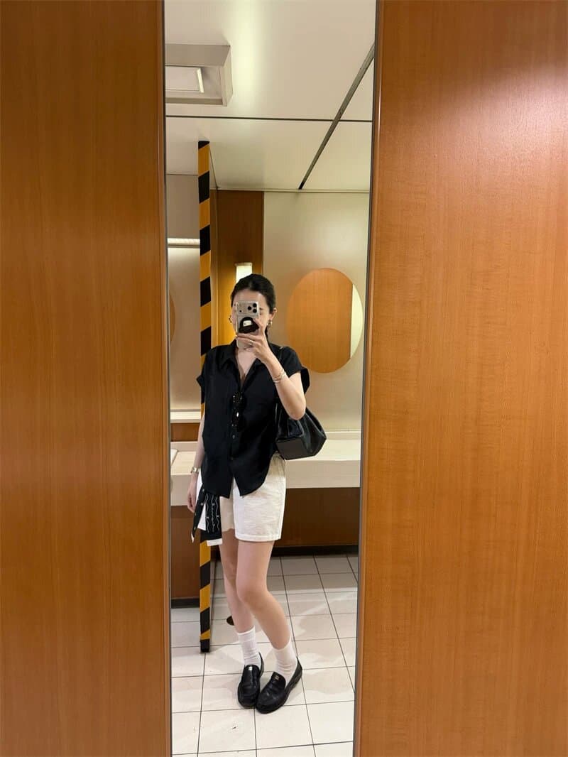 여름 섬 여가 바람 100 아마 상쾌 센스 반팔 여성 셔츠 디자인 센스 작은 대중 핀치 Pleat 셔츠 이미지 4