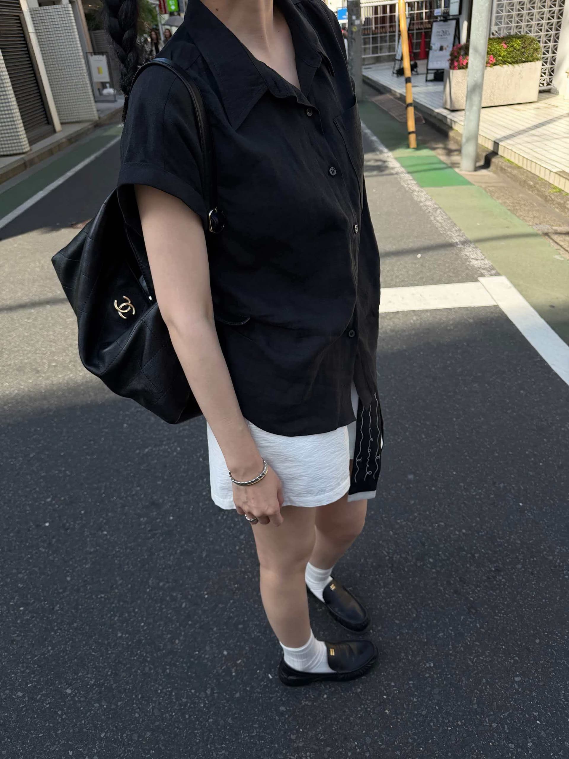 여름 섬 여가 바람 100 아마 상쾌 센스 반팔 여성 셔츠 디자인 센스 작은 대중 핀치 Pleat 셔츠 상세 이미지 4