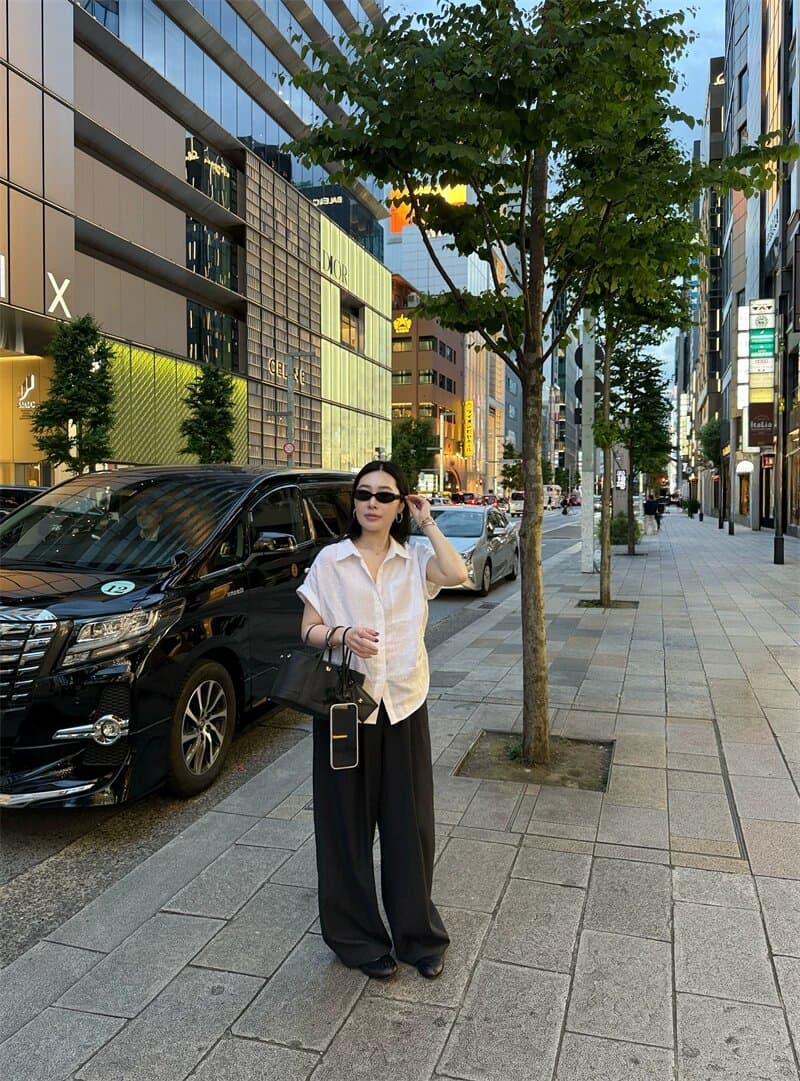 여름 섬 여가 바람 100 아마 상쾌 센스 반팔 여성 셔츠 디자인 센스 작은 대중 핀치 Pleat 셔츠 상세 이미지 29