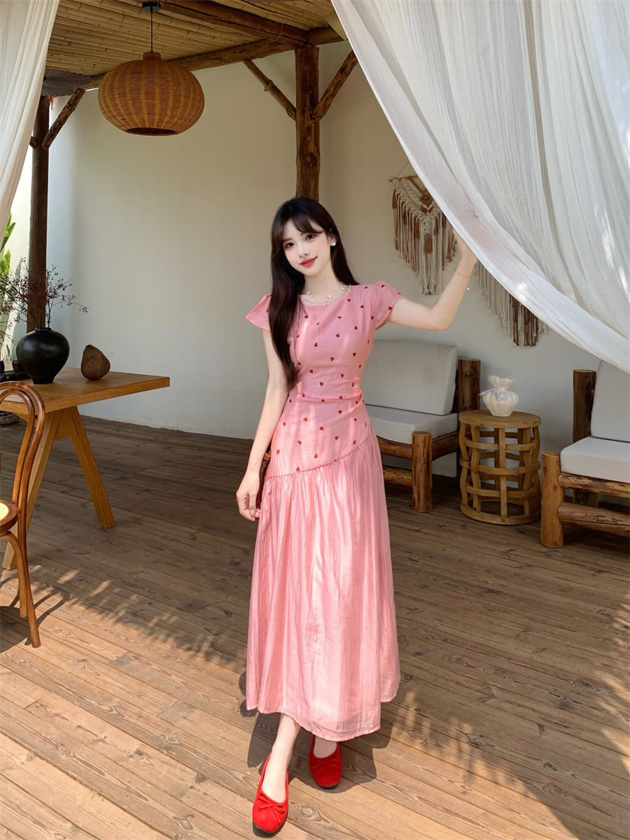 빅 사이즈 프랑스식 드레스 여성 의류 여름 2026 새로운 허리 수축 슬림해 보이는 디스플레이 화이트 연령 감소 고급 센스 중 롱 스커트 여성 상세 이미지 9