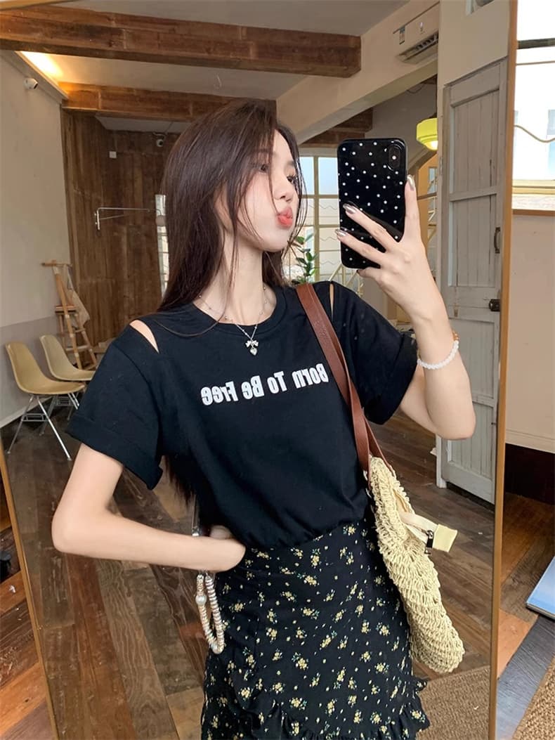 2026 빅 사이즈 지방 mm 여름 밤 꽃말 드레스 페이크 레이어드 트임 슬림해 보이는 허리 수축 긍정적 인 어깨 드레스 상세 이미지 5